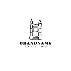 bounce house logo cartoon icon design template black flat vector illustration