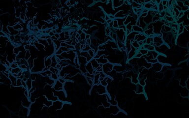 Dark Blue, Green vector abstract background with leaves, branches.