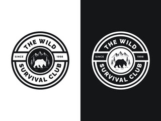 the wild survival logo design concept