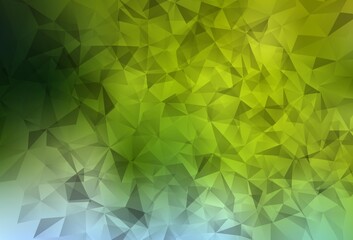 Light Green, Yellow vector abstract polygonal template.