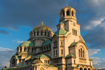 Fototapeta na wymiar Sofia Church St Alexander Nevsky Cathedral Exterior Public Cathedral