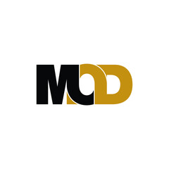 MOD letter monogram logo design vector