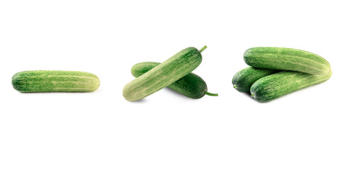 Set of cucumbers on a white background