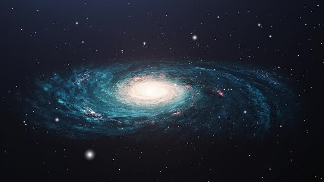blue galaxy revolving in the universe.