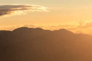 sunset on the mountains 