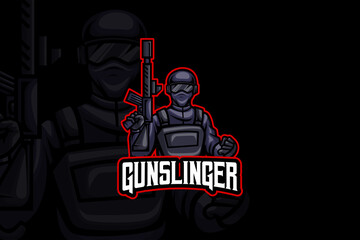 Gun Slinger - Esport Logo Template