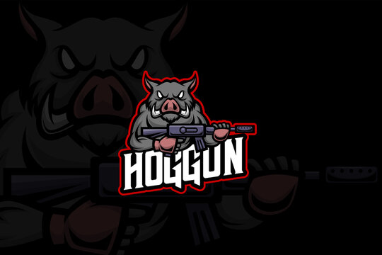 Hog Gun - Esport Logo Template