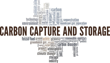 Fototapeta na wymiar Carbon Capture and Storage - CCS vector illustration word cloud isolated on white background.