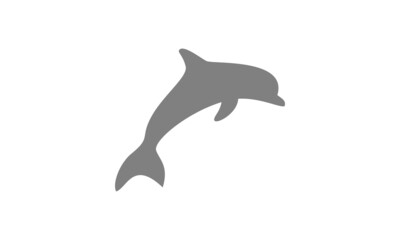 silhouette dolphin fish vector
