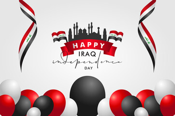 Iraq Independence Day Design Background For Greeting Moment - obrazy, fototapety, plakaty