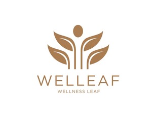 wellness leaf logo designs for spirit health and medical service with herbal and natural