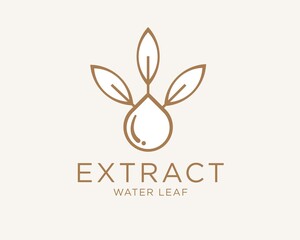 water extract leaf logo designs for health care and medical service