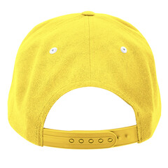 Show off your designs in a professional manner with this Back View Classical Skateboard Cap Mockup In Aspen Gold Color..