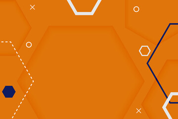 Hexagon Pile Up Orange Vector Background
