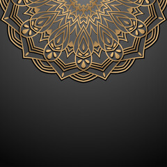 Floral Mandala Round Golden Vector Background