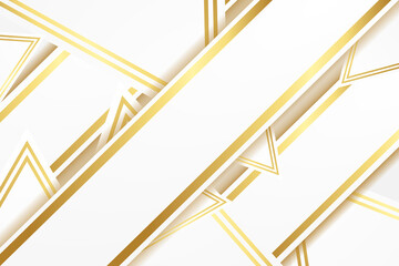 Triangle Gold White Vector Background