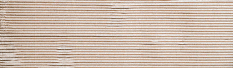 Panorama of brown corrugated paper wrinkled textured backgrounds for design