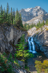 Fototapeta na wymiar Edworthy Waterfall in the Alberta Rocky Mountains