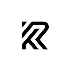k r kr initial logo design vector template