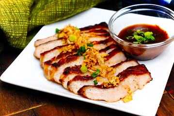 Grilled pork with sauce