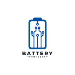 Power Battery Tech Logo Icon Vector Illustration Design Template