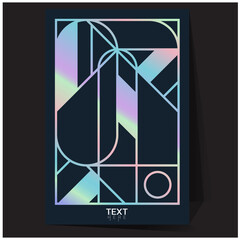 Shades of holographic. Futuristic holographic poster with gradient mesh.