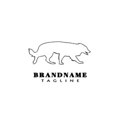 border collie dog logo icon design template black isolated vector illustration