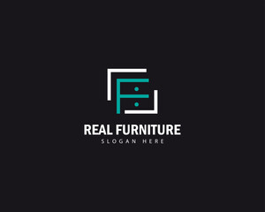 furniture logo creative emblem line sign symbol letter f business