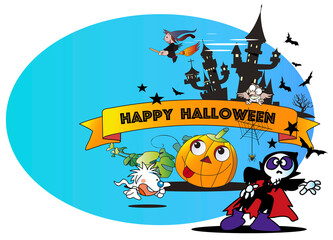 ハロウィンのかぼちゃや骸骨などの仮装パーティー