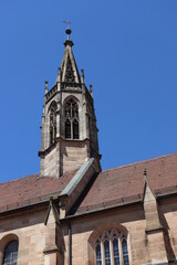 gotischer Turm des Münster Heilsbronn in Franken Kirche gotisch