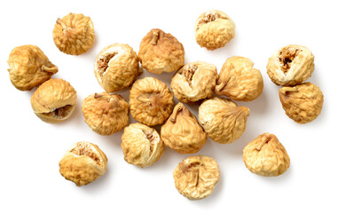 dried figs isolated on the white background, top view