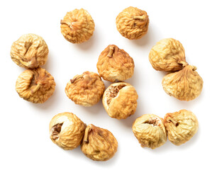 dried figs isolated on the white background, top view