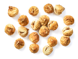 dried figs isolated on the white background, top view