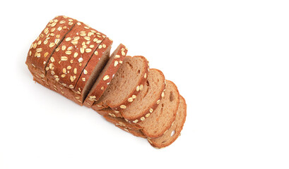 Golden brown bread with oatmeal and cereals