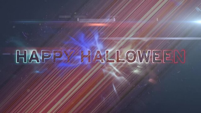 Animation of halloween greetings on background with smudges
