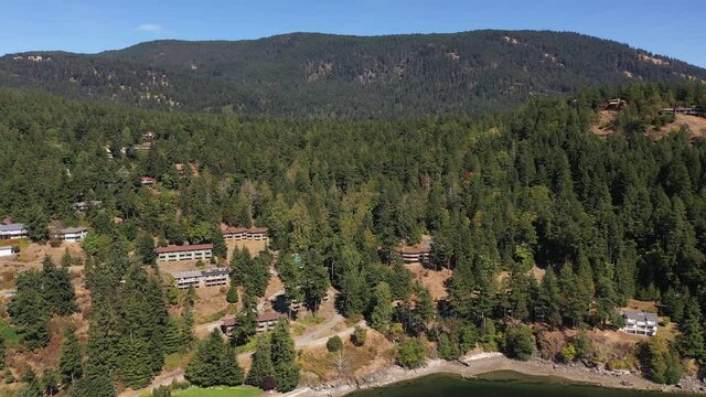 Cinematic 4K aerial drone footage of Cascade Lake and Moran State Park on Orcas Island in Washington