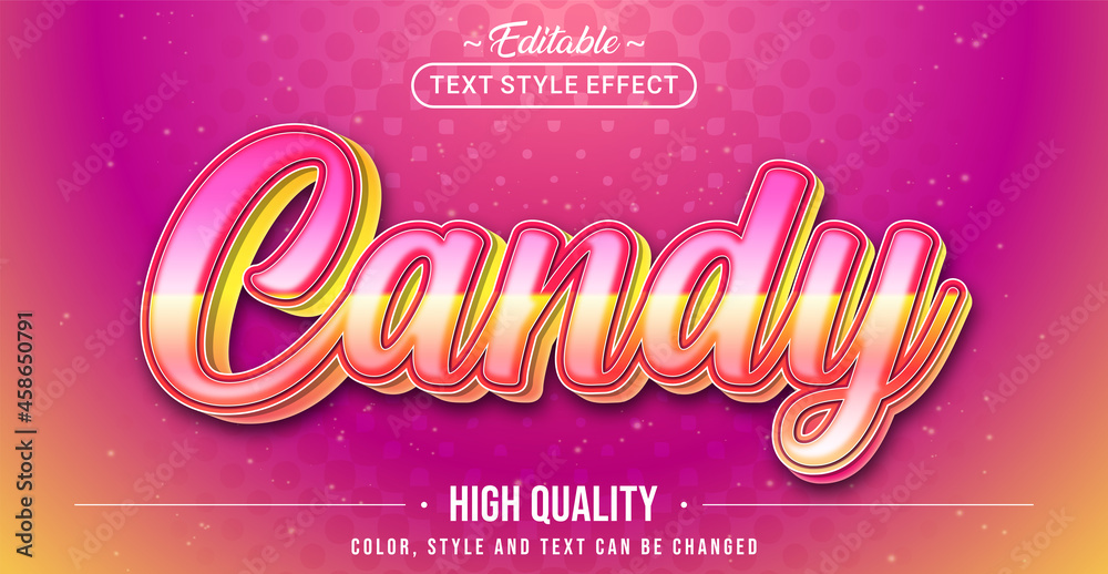 Poster Editable text style effect - Candy text style theme.