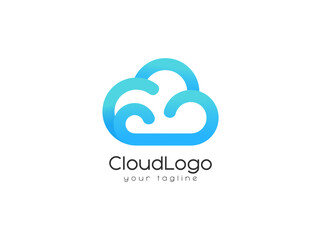 cloud logo design vector template premium vector