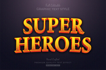 Naklejka na ściany i meble Heroes Game Title Editable Premium Text Effect Font Style