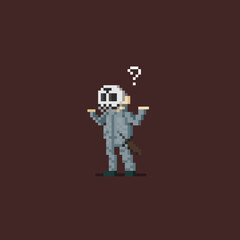Pixel art murder character doing what compose.