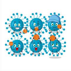 Talented bovine virus cartoon character as a basketball athlete