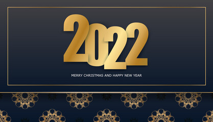 Holiday Brochure 2022 Merry christmas black with vintage gold pattern
