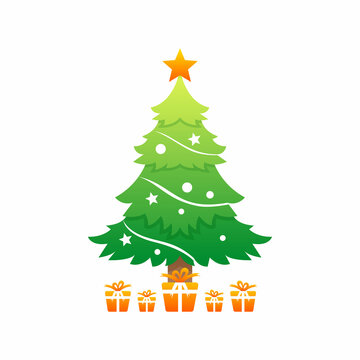 vector gradient style christmas tree logo