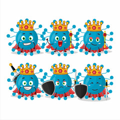 A Charismatic King bovine virus cartoon character wearing a gold crown