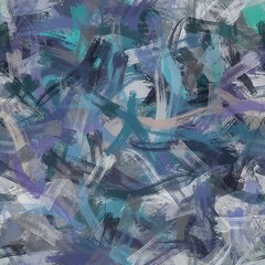 Seamless random faux digital paint stroke pattern print. High quality illustration. Procedural painting with realistic brush strokes in bright trendy colors. Abstract art for surface design and print.