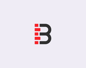 Abstract design of letter B monogram logo with brick or block elements