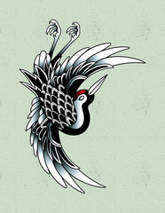 crane tattoo japan