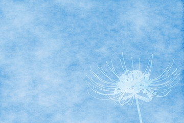背景素材-彼岸花のシルエット-青色