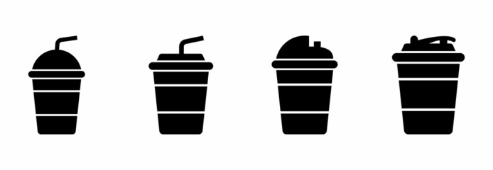 shaker cup icon set, shaker cup vector set symbol illustrations
