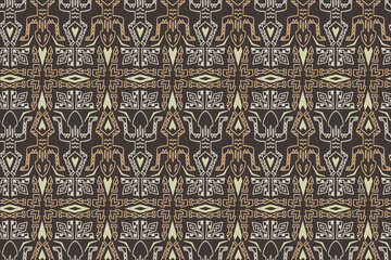 Hand drawn ethnic seamless pattern ancient style background